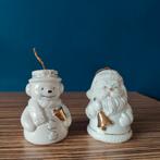 Kerstbel porselein hanger - Sneeuwpop & Kerstman vintage, Ophalen of Verzenden, Gebruikt