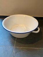 Vintage Emaille Waskom - Wit met Blauwe Rand, Antiek en Kunst, Ophalen