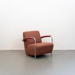 2x Leolux Scylla Fauteuil Laag Rood Stof - Gemêleerd, Niet ingevuld, Metaal, Niet ingevuld, 75 tot 100 cm