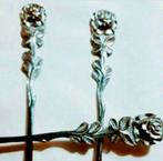 Set 6 gebak taart vorkjes relief roosjes rozen suikerschep, Antiek en Kunst, Ophalen of Verzenden