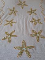 Originele Vintage Chenille bed sprei wit groen oranje, Ophalen of Verzenden, Huis en Inrichting