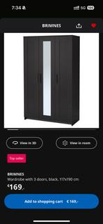 Brimnes kledingkast zwart met spiegel, Overige materialen, 100 tot 150 cm, Nieuw, Ophalen of Verzenden