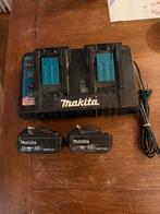 Te koop makita dubbele lader+  accu’s, Doe-het-zelf en Verbouw, Ophalen of Verzenden, Gebruikt
