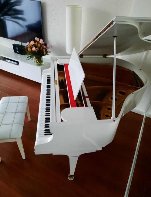 Witte baby vleugel Steinberg, Muziek en Instrumenten, Piano's, Gebruikt, Vleugel, Wit, Hoogglans, Ophalen
