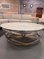 Ronde salontafel showmodel OP=OP!, Ophalen of Verzenden, Nieuw, Rond, Glas