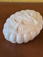 Schlevogt glazen zeep doos vogels, Antiek en Kunst, Antiek | Glas en Kristal, Ophalen of Verzenden