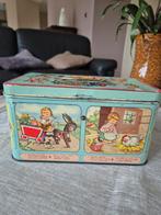 Mooie vintage blikken doos met handvat, Antiek en Kunst, Curiosa en Brocante, Ophalen of Verzenden