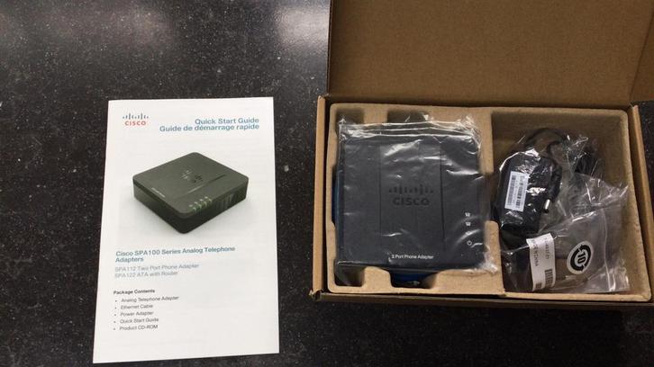 Cisco SPA112 2-Port Phone Adapter, Computers en Software, Dockingstations, Nieuw, Ophalen of Verzenden