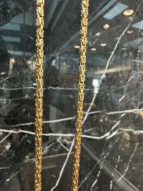 14k gouden massieve koningsketting 70 cm, Sieraden, Tassen en Uiterlijk, Kettingen, Nieuw, Goud, Ophalen of Verzenden