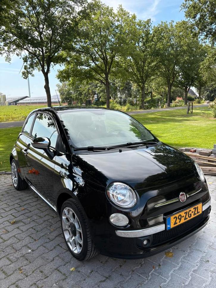 Fiat 500 1.2 C 2008 Zwart, Auto's, Fiat, Particulier, Airconditioning, Bluetooth, Mistlampen, Radio, Benzine, B, Hatchback, Handgeschakeld