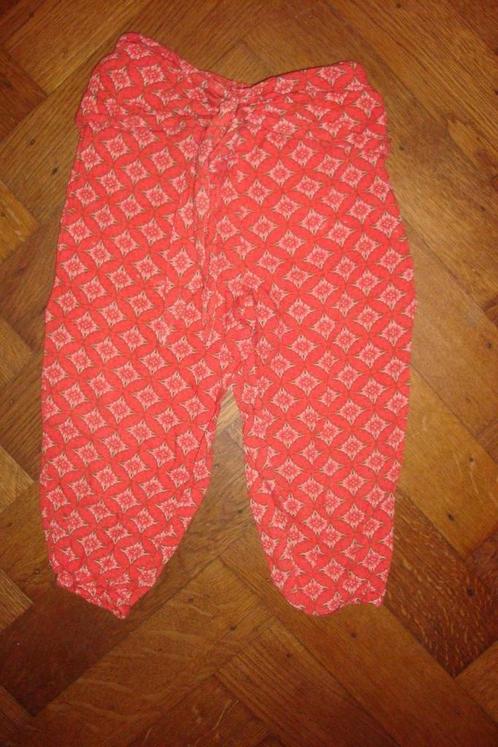 Knot So Bad dunne broek, koraal rood ruit bloem, maat 92, Kinderen en Baby's, Kinderkleding | Maat 92, Zo goed als nieuw, Meisje