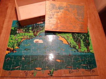 Houten puzzel school ~ kleuters vintage hout basisschool  beschikbaar voor biedingen