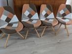 4 patchwork stoelen, uitwasbare bekleding met rits., Ophalen, Gebruikt, Overige kleuren, Vier