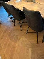 Zwarte eetkamerstoelen, Ophalen, Gebruikt, Zwart, Leer