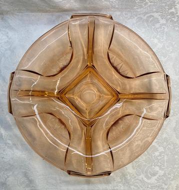 Art deco Rosaline persglas schaal. beschikbaar voor biedingen