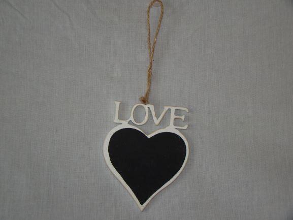 Hanger hart krijtbord met tekst p/st., Huis en Inrichting, Woonaccessoires | Overige, Nieuw, Ophalen of Verzenden