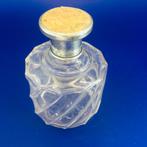 Parfumfles - zilver/stof schroevend dop, Ophalen of Verzenden, Gebruikt, Parfumfles