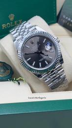 126334 Clean DateJust 41mm Jubilee rhodium Grey sport Model, Ophalen, Waterdicht, Calorieverbanding, Grijs