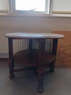 Vintage Houten Bijzettafel met Onderblad, Huis en Inrichting, Tafels | Sidetables, Ophalen, Gebruikt, 50 tot 100 cm, Oud