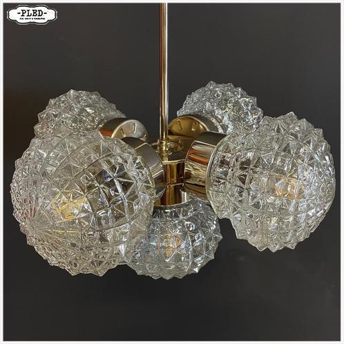 Vintage kroonluchter Miroslav Cermak Lustry Kamenicky Senov, Huis en Inrichting, Lampen | Kroonluchters, Zo goed als nieuw, Glas