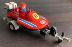 Vintage Playmobil speedboot met trailer en motoren., Ophalen of Verzenden, Gebruikt