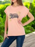 T-shirt strak getailleerd roze glitter luipaard 3XL, Noekies.com, Maat 46/48 (XL) of groter, Nieuw, Korte mouw