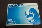 Honda NT650 Hawk GT 1989 motorcycle owner's manual NT 650, Motoren, Ophalen of Verzenden, Honda