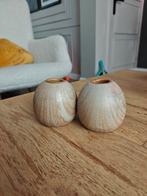 Houten Kandelaars Set, Huis en Inrichting, Woonaccessoires | Kandelaars en Kaarsen, Ophalen, Zo goed als nieuw, Hout, Bruin