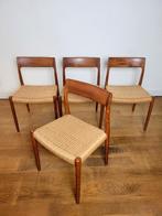 Set van 4 stoelen van N.O. Møller, model 77 in teak, Ophalen, Gebruikt, Bruin, Vier