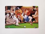 Honden spelen pool biljart reclamebord van metaal wandbord, Info@deconoord.nl, Deco Noord, Nieuw, Ophalen of Verzenden