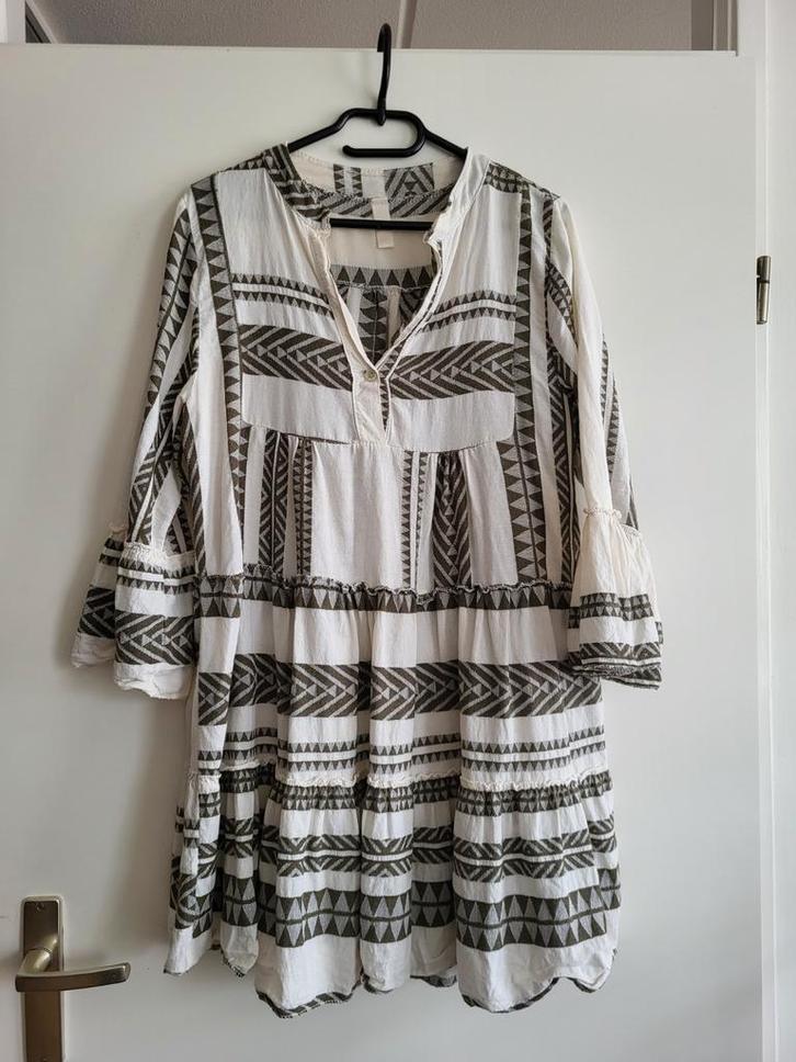 Kelim tuniek / Ibiza jurkje, Kleding | Dames, Blouses en Tunieken, Zo goed als nieuw, Maat 38/40 (M), Wit, Ophalen of Verzenden