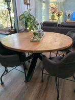 Mangohout  ronde tafel 150 doorsnee, Huis en Inrichting, Tafels | Eettafels, Ophalen, Gebruikt, Rond, Vijf personen of meer