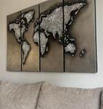 Wereldkaart Schilderij - 1 Paneel, Huis en Inrichting, Ophalen of Verzenden, Zo goed als nieuw