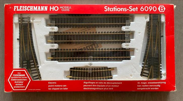 Fleischmann H0 Stations-set 6090 B, Hobby en Vrije tijd, Modeltreinen | H0, Gebruikt, Rails, Gelijkstroom, Fleischmann, Ophalen