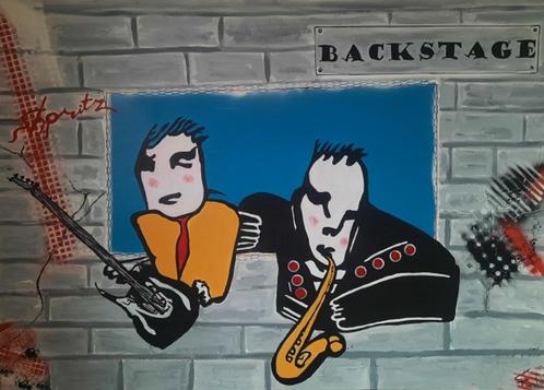groot canvas herman brood stijl, Antiek en Kunst, Kunst | Schilderijen | Modern, Ophalen of Verzenden