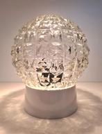 Retro Vintage glazen bollamp plafonnière lamp wit, Glas, Ophalen of Verzenden