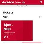 2 KAARTEN AJAX - NEC | VAK 118, Twee personen, Februari