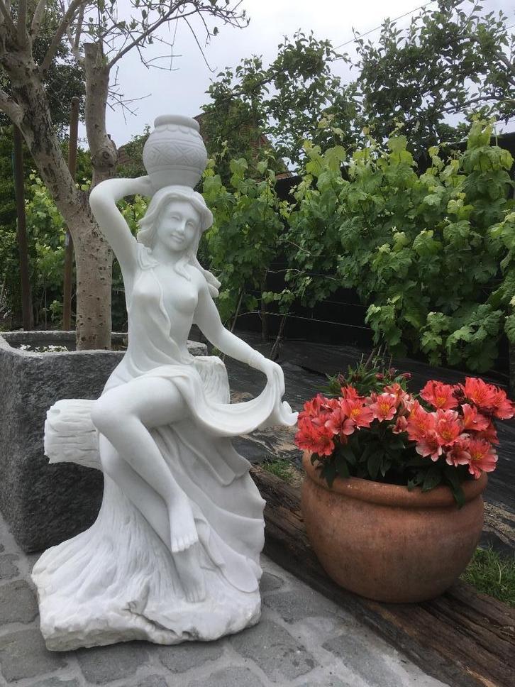 Massief marmeren Aziatisch tuinbeeld, Tuin en Terras, Tuinbeelden, Steen, Ophalen