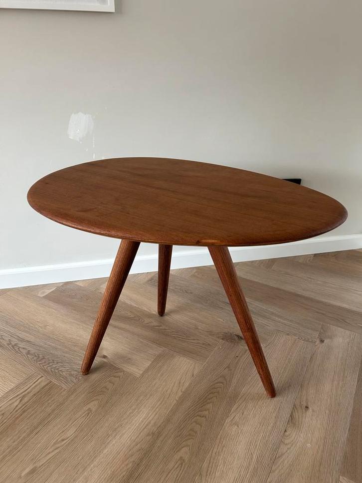 Vintage Louis van Teeffelen Tafeltje - Opknapper, Huis en Inrichting, Tafels | Bijzettafels, Gebruikt, Rond, 45 tot 60 cm, Minder dan 55 cm