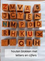 Retro, houten blokken met letters en cijfers, Ophalen, Gebruikt, Overige typen