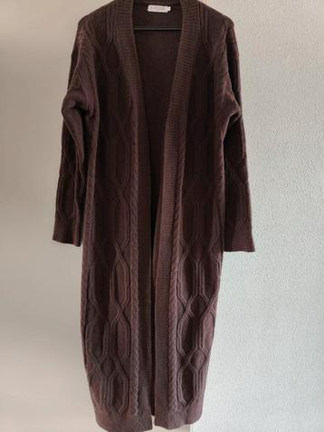 Lang knitted maxi vest L-Xl kabel honingraat boho vest  beschikbaar voor biedingen