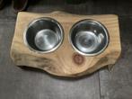 Organisch gevormde houten voerbak, Dieren en Toebehoren, Hondenvoerbakken en Drinkbakken, Ophalen of Verzenden, Zo goed als nieuw