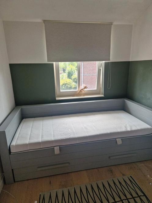 Woood Dennis bedbank bedlade,
bureau, boekenplank, Huis en Inrichting, Slaapkamer | Bedden, Zo goed als nieuw, Eenpersoons, 90 cm