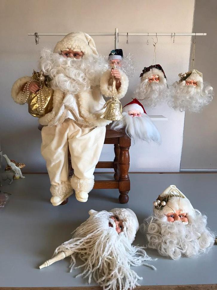 Vintage kerstman 🧑🏻‍🎄 pop en kerstman hoofdjes🧑🏻‍🎄, Diversen, Kerst, Ophalen of Verzenden