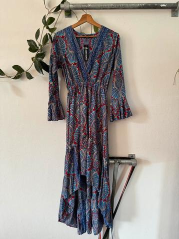 Fantastische maxi jurk van 100 % zijde met print