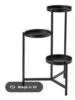 Plantentafel Ikea zwart ZGAN 3 tredes, Kunststof, Minder dan 30 cm, Rond, Ophalen of Verzenden