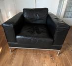 Zwart leren stoel Ikea Arild (?), Huis en Inrichting, Fauteuils, Ophalen, Zo goed als nieuw, 75 tot 100 cm, 50 tot 75 cm