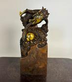Grote Chinese stempel draak brons, Ophalen of Verzenden