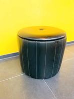 Vintage Skai Poef Jaren 70 met Opbergruimte., Ophalen of Verzenden, Rond, Minder dan 50 cm, Minder dan 50 cm