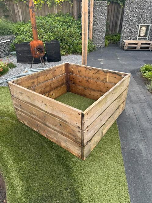 Plantenbak met waterdicht pvc, Tuin en Terras, Bloembakken en Plantenbakken, Gebruikt, Hout, Ophalen of Verzenden
